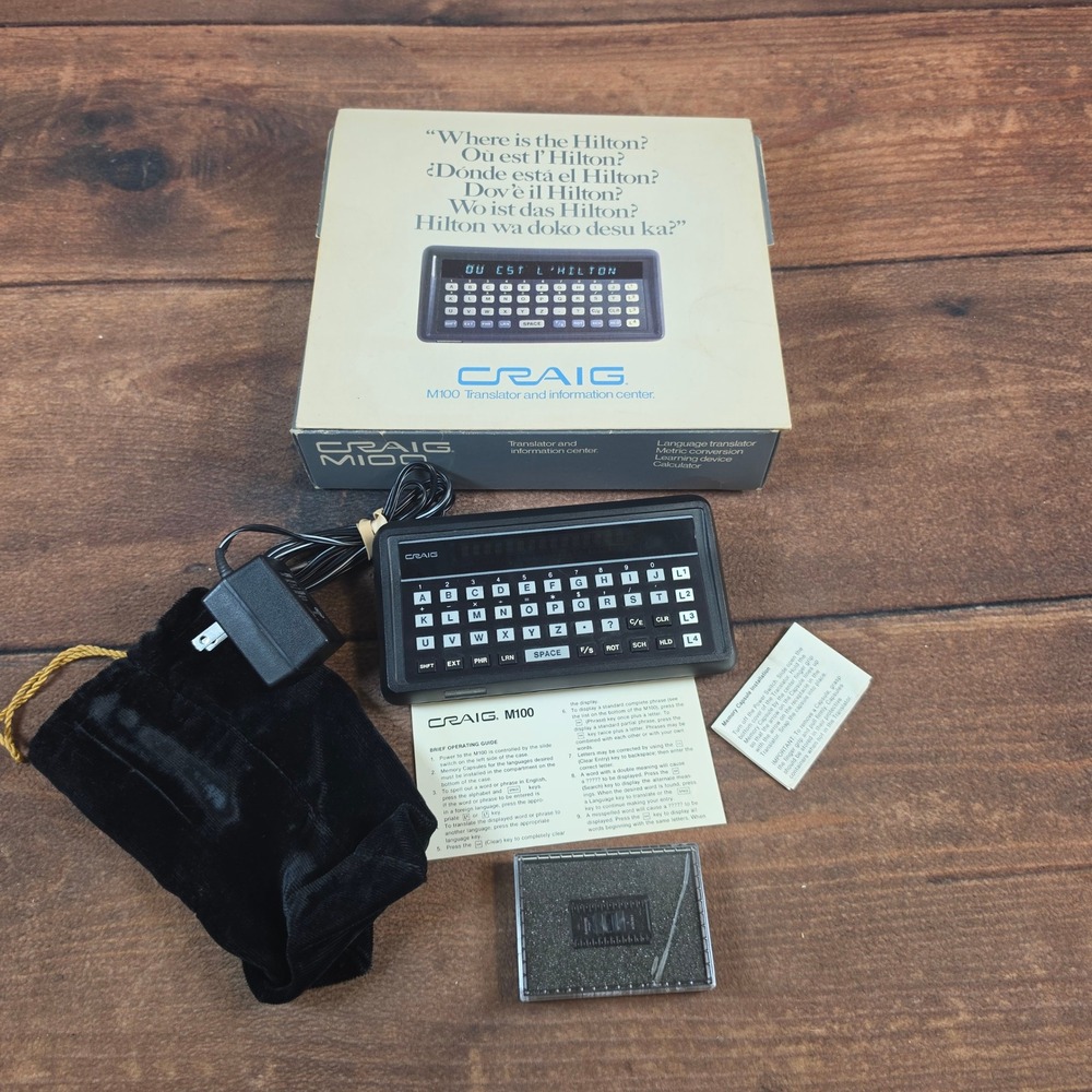 Craig M100 Translator Information Center OS Black Excellent French Capsule Box